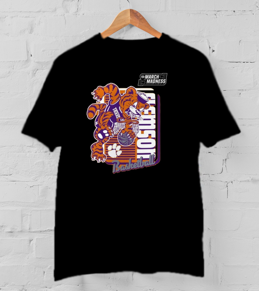 Clemson Basketball March Madness Dunking Tiger Mascot T-Shirt