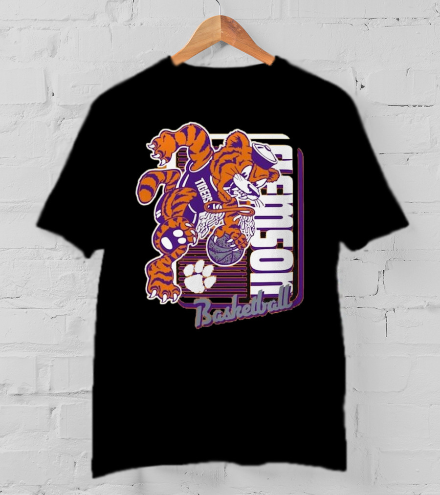 Clemson Tigers Basketball Mascot Dunk 2025 T-Shirt