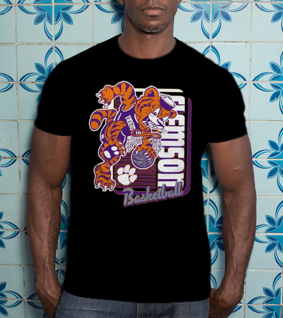 Clemson Tigers Basketball Mascot Dunk 2025 T-Shirt