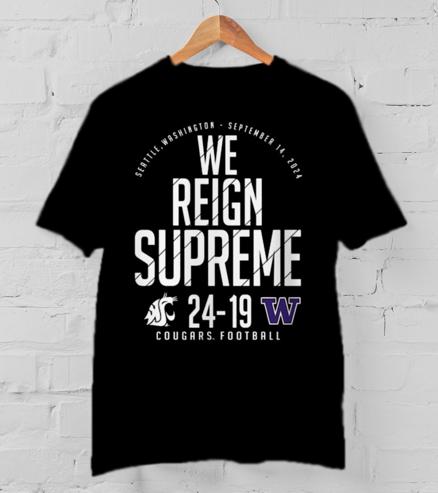 Crimson Washington State Cougars Vs. Washington Huskies Score T-Shirt