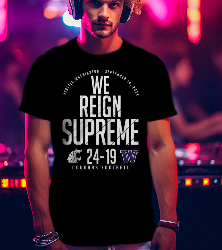 Crimson Washington State Cougars Vs. Washington Huskies Score T-Shirt