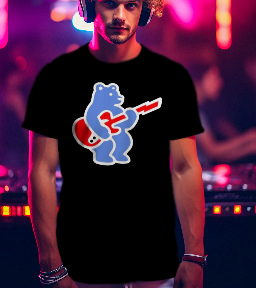 Cubs Bear Guitar Logo T-Shirt