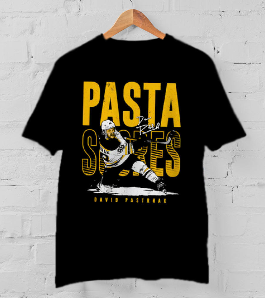 David Pastrnak Boston Bruins NHL Hockey Pasta Scores Signature Vintage T-Shirt