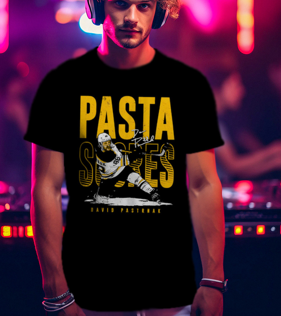 David Pastrnak Boston Bruins NHL Hockey Pasta Scores Signature Vintage T-Shirt
