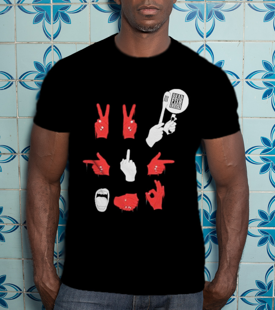 Dead Fish Moletom Careca Sangue Nas Maos 2025 T-Shirt