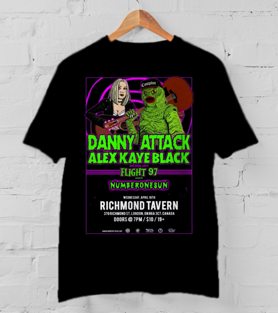 Danny Attack Alex Kaye Black Richmond Tavern London UK Apr 16 2025 T-Shirt