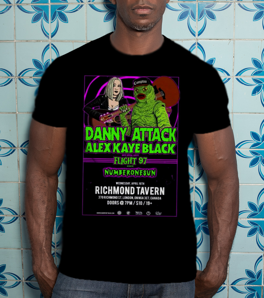 Danny Attack Alex Kaye Black Richmond Tavern London UK Apr 16 2025 T-Shirt