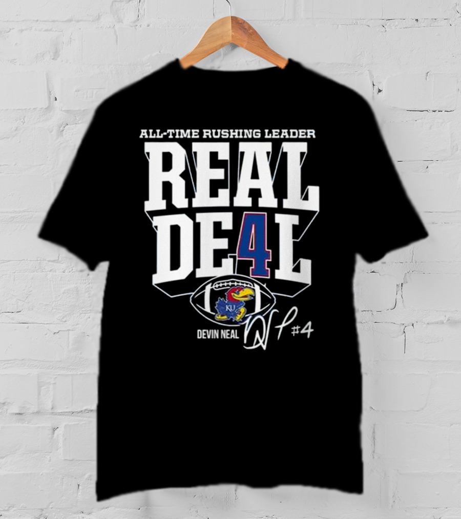 Devin Neal Jayhawks All-Time Rushing Leader Real Deal T-Shirt