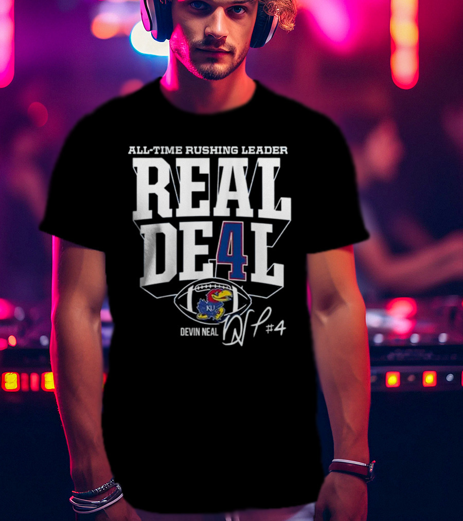 Devin Neal Jayhawks All-Time Rushing Leader Real Deal T-Shirt