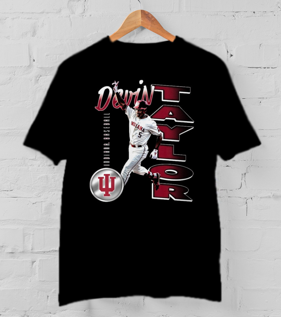 Devin Taylor Illustrated Indiana Hoosiers Baseball NCAA 2025 Graphic T-Shirt