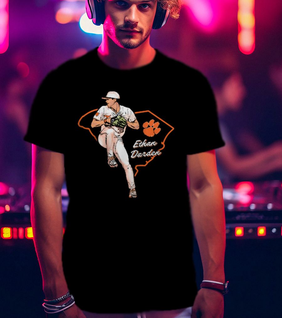 Ethan Darden Hometown Hero Clemson Tigers Baseball NCAA Division I 2025 T-Shirt