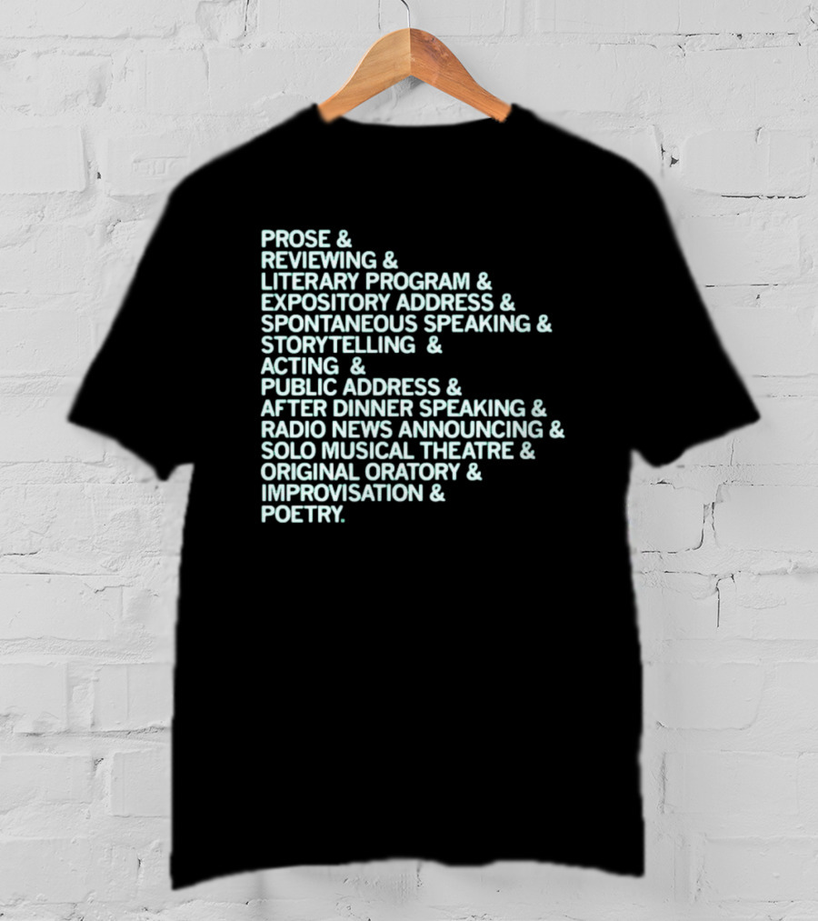 Events Speech List T-Shirt