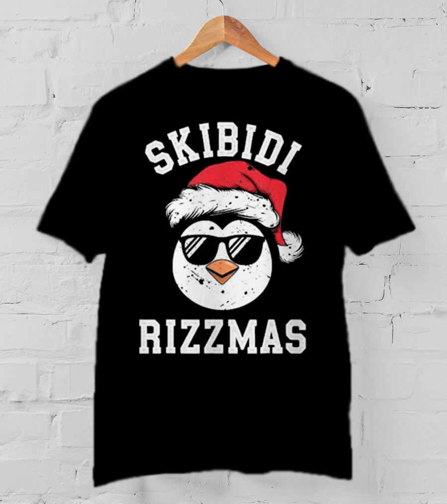 Funny Christmas Penguin Skibidi Rizzmas Merry Rizzmas T-Shirt