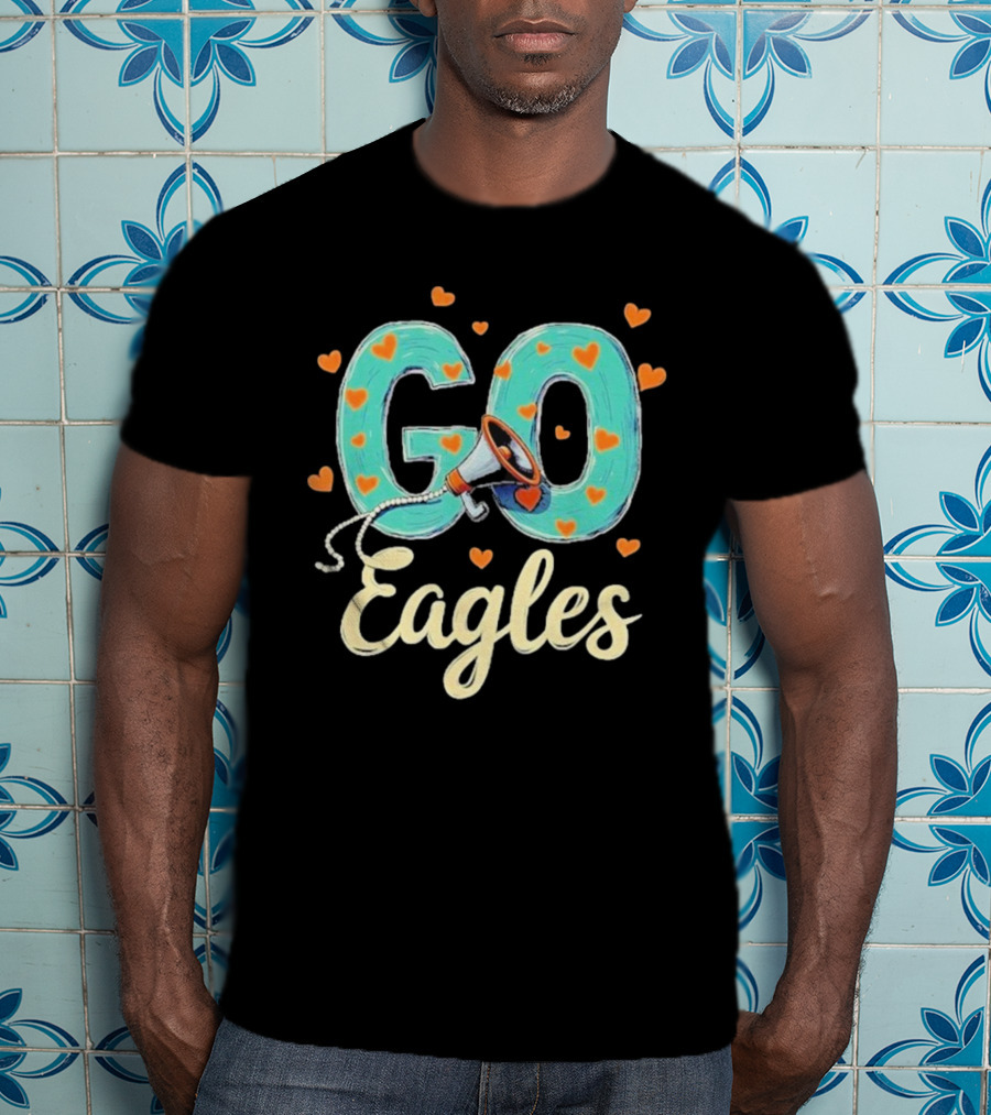 Go Cheer Eagles Heart T-Shirt