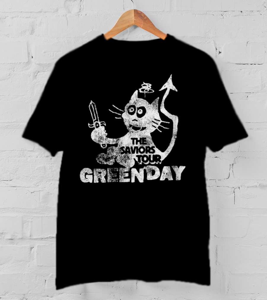 Green Day Cat And Sword T-Shirt