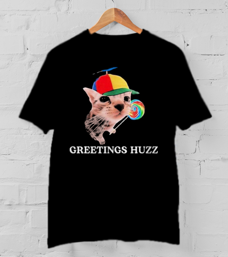 Greetings Huzz Gen Z Gen Alpha Slang Silly Cat Meme Toddler T-Shirt