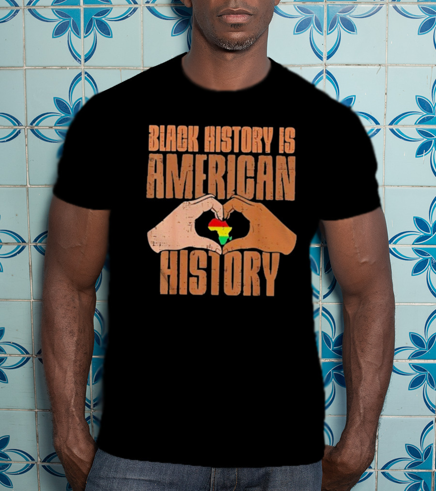 Heart Map Black History Is American History T-Shirt