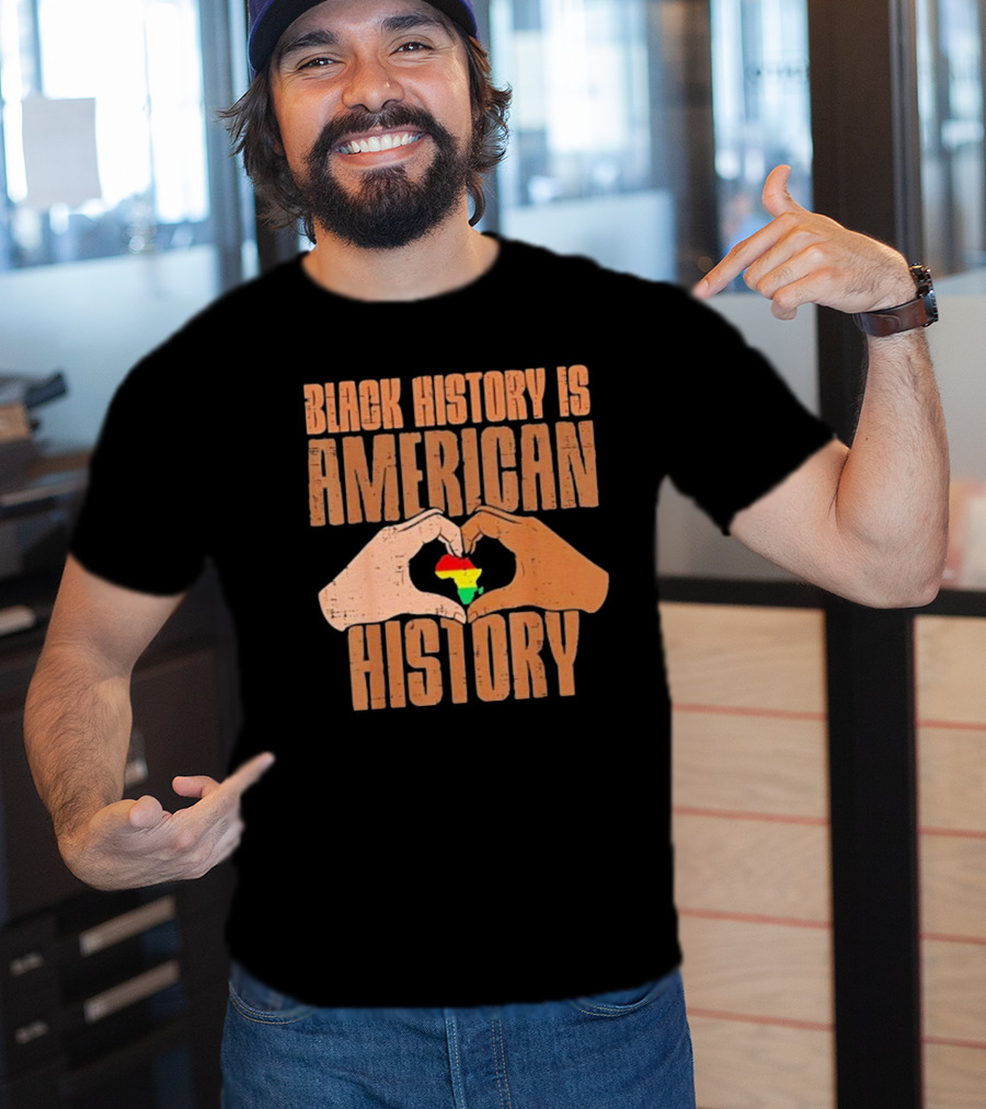 Heart Map Black History Is American History T-Shirt