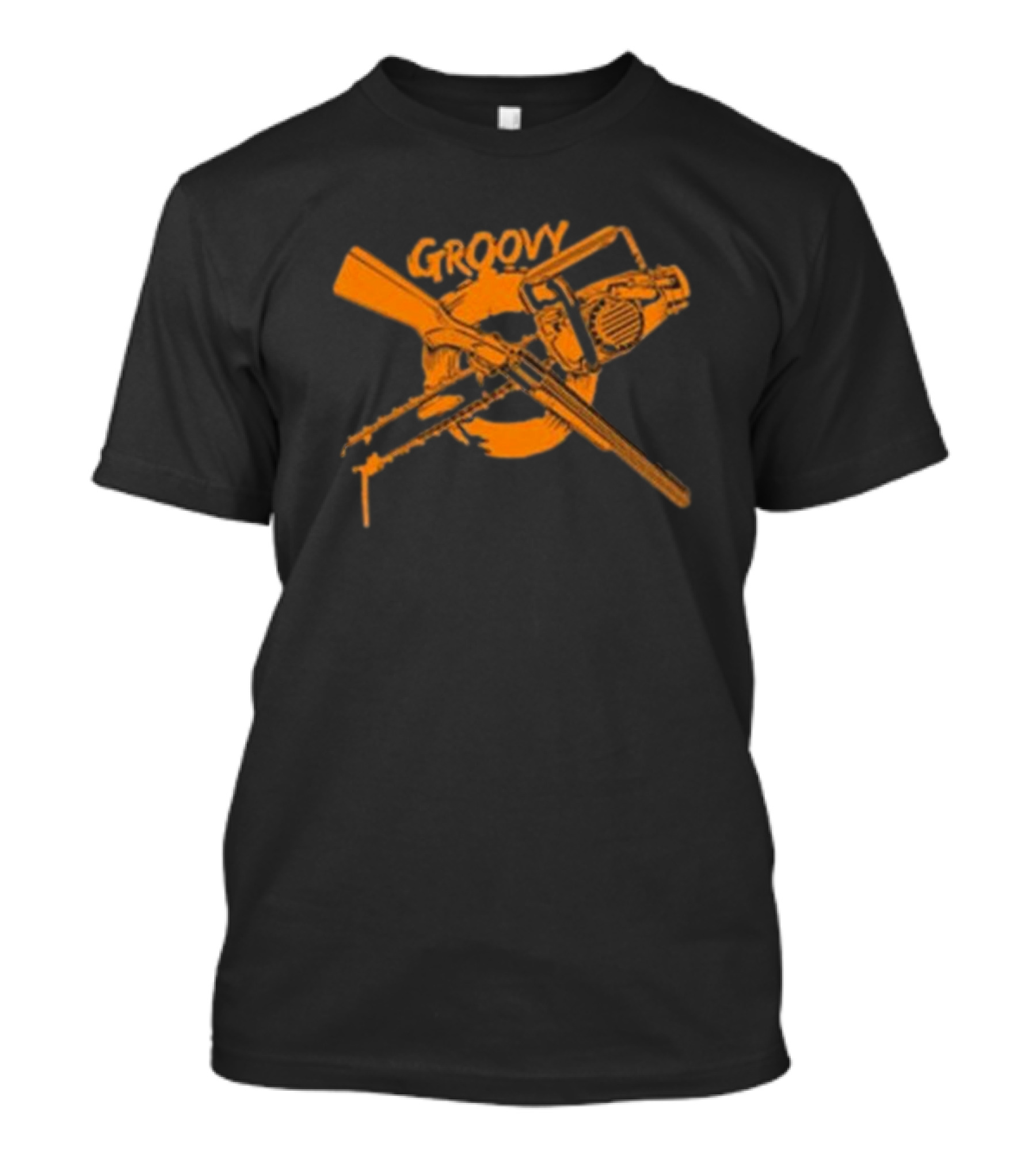 Groovy Chainsaw And Boomstick Shotgun T-Shirt