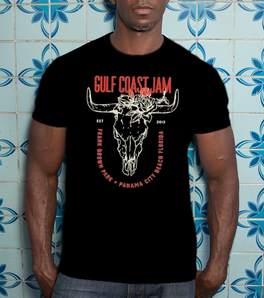Gulf Coast Jam Skull & Flower Lineup 2025 T-Shirt