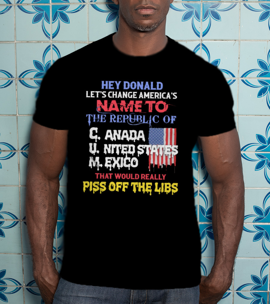 Hey Donald Let’s Change America’s Name To The Republic Of C.u.m That Would Really Piss Off The Libs T-Shirt