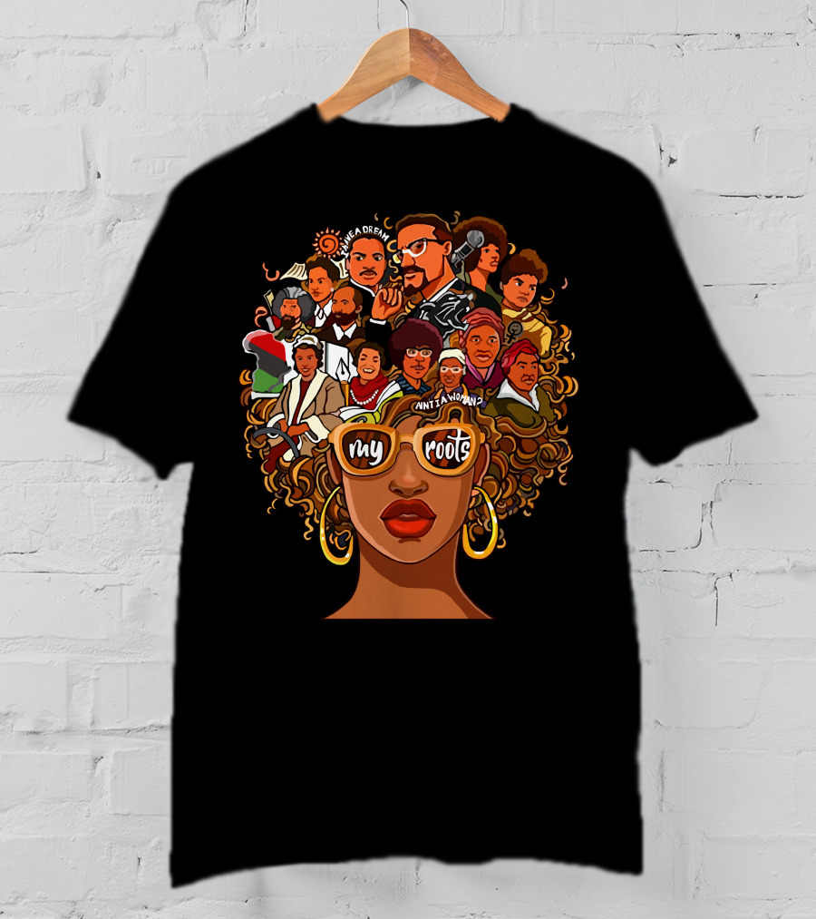 My Roots Icons With Cultural Heritage Faces And Bold Hair T-Shirt