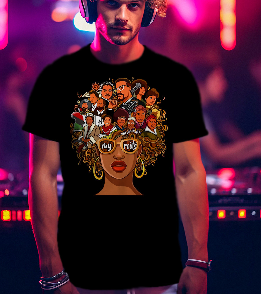 My Roots Icons With Cultural Heritage Faces And Bold Hair T-Shirt