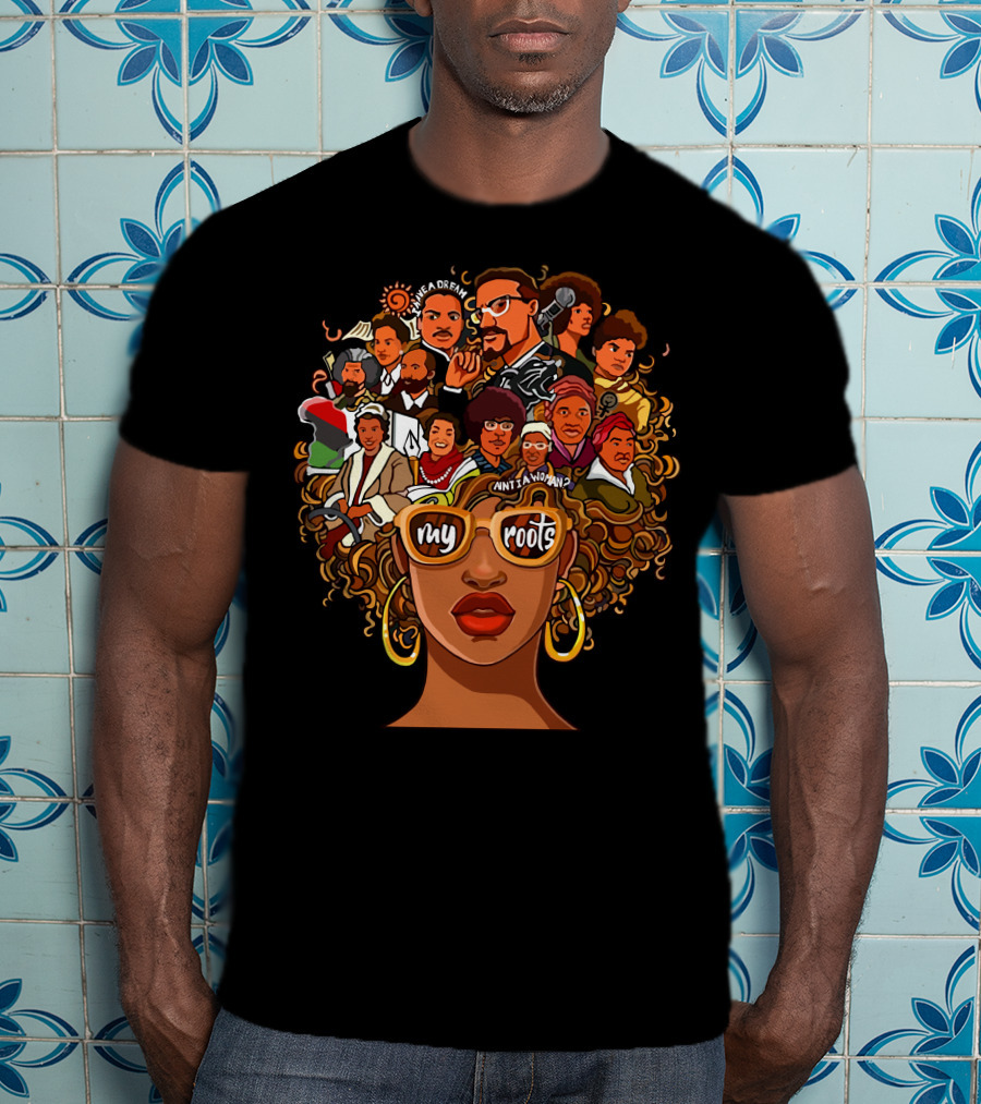 My Roots Icons With Cultural Heritage Faces And Bold Hair T-Shirt