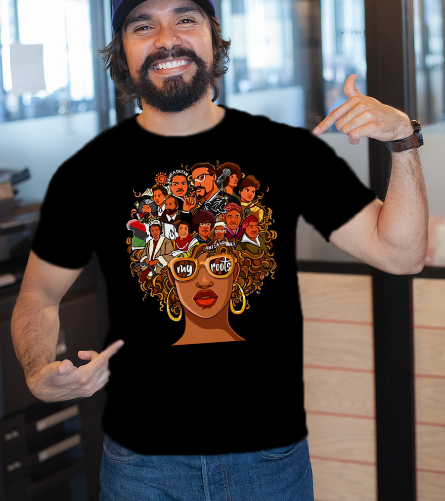My Roots Icons With Cultural Heritage Faces And Bold Hair T-Shirt