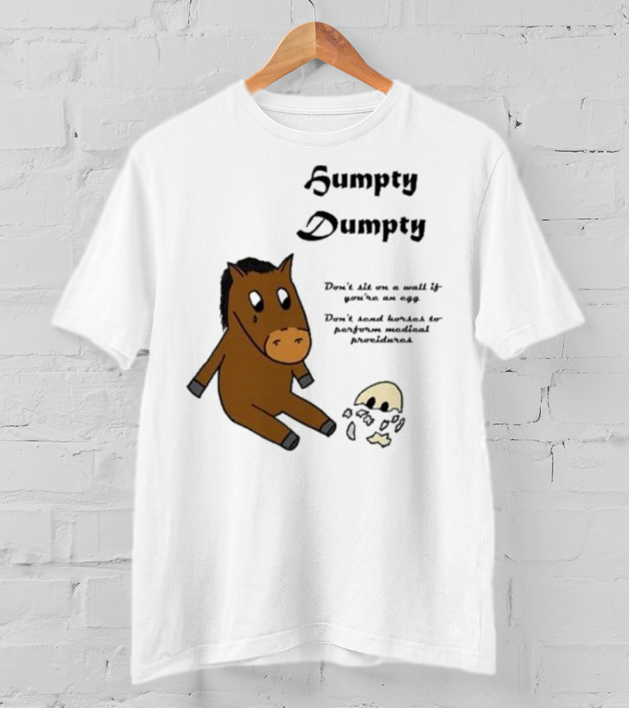 Humpty Dumpty Don't Sit On A Wall If You're An Egg Don't Send Horses For Medical Procedures T-Shirt