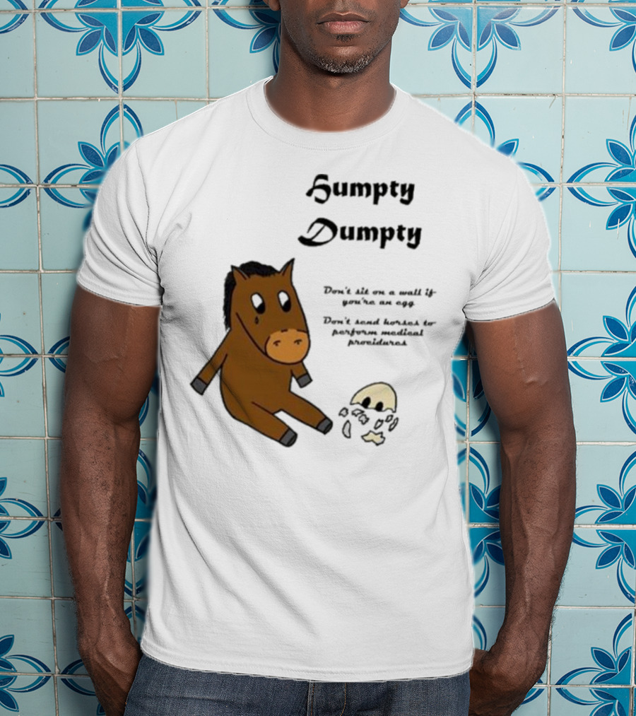 Humpty Dumpty Don't Sit On A Wall If You're An Egg Don't Send Horses For Medical Procedures T-Shirt