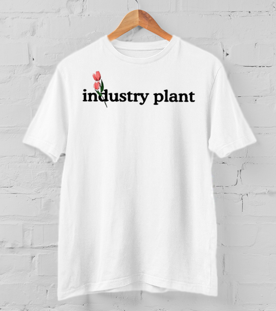 Industry Plant Floral Motif Text T-Shirt