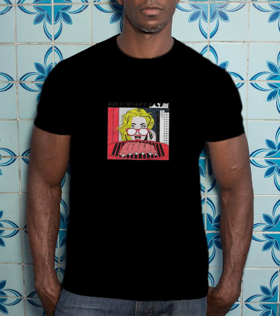Ribs For Her Pleasure Pop Art Comic Style Burst T-Shirt