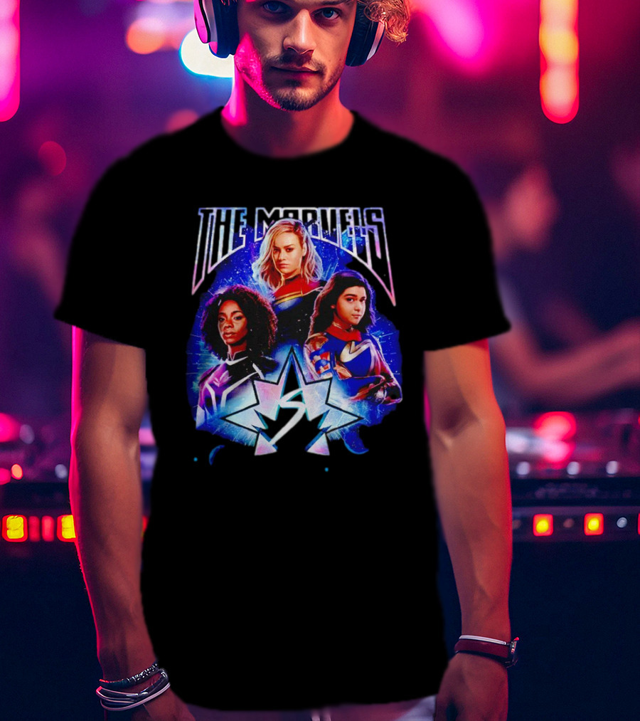 The Marvels Girls Superhero Characters Cosmic Starburst T-Shirt