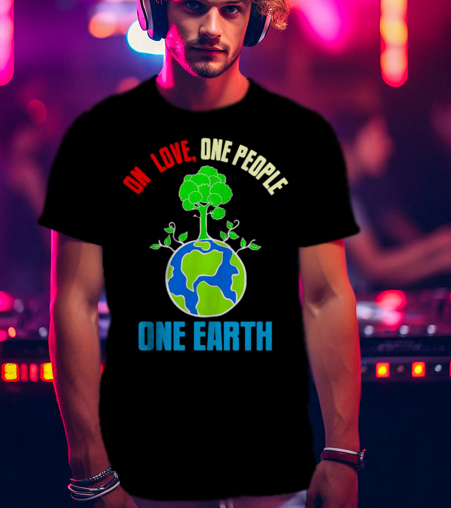 One Love One People One Earth Tree And Planet T-Shirt