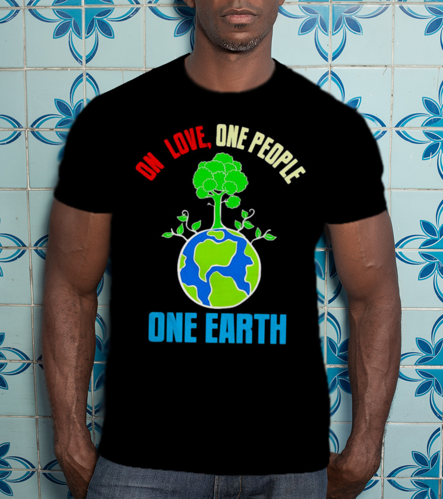 One Love One People One Earth Tree And Planet T-Shirt