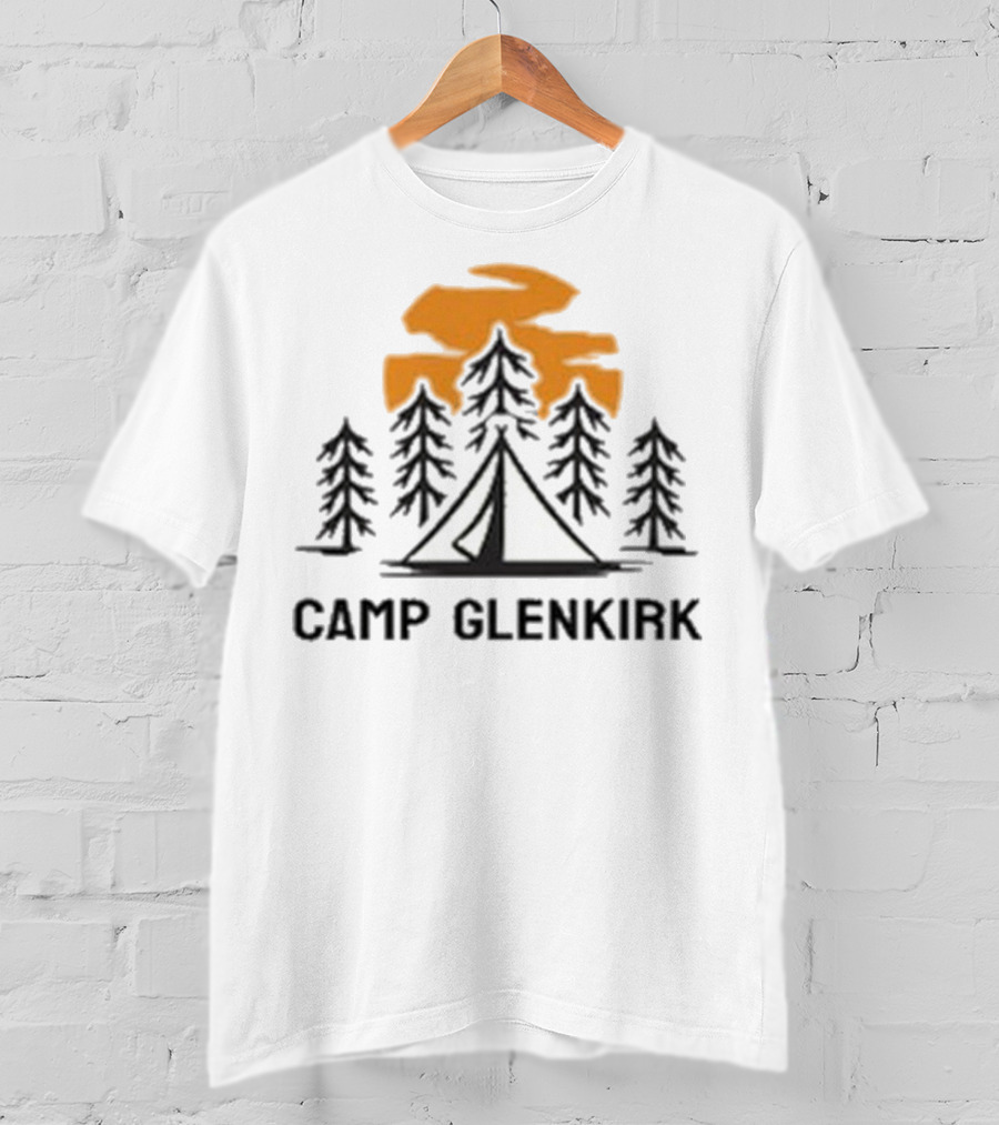 Camp Glenkirk Scenic Tent And Forest Sunset T-Shirt