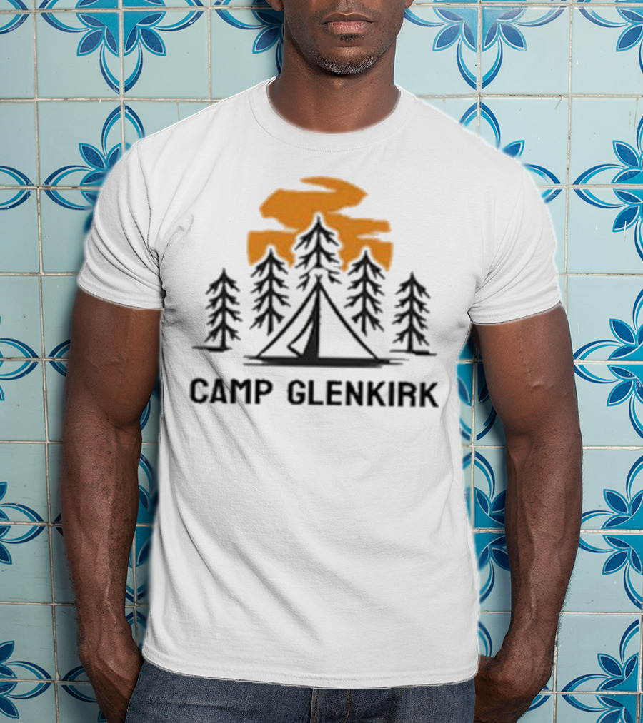 Camp Glenkirk Scenic Tent And Forest Sunset T-Shirt