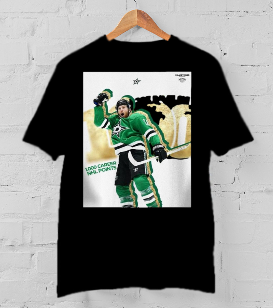 Milestones Joe Pavelski 1000 Career NHL Points Stars T-Shirt