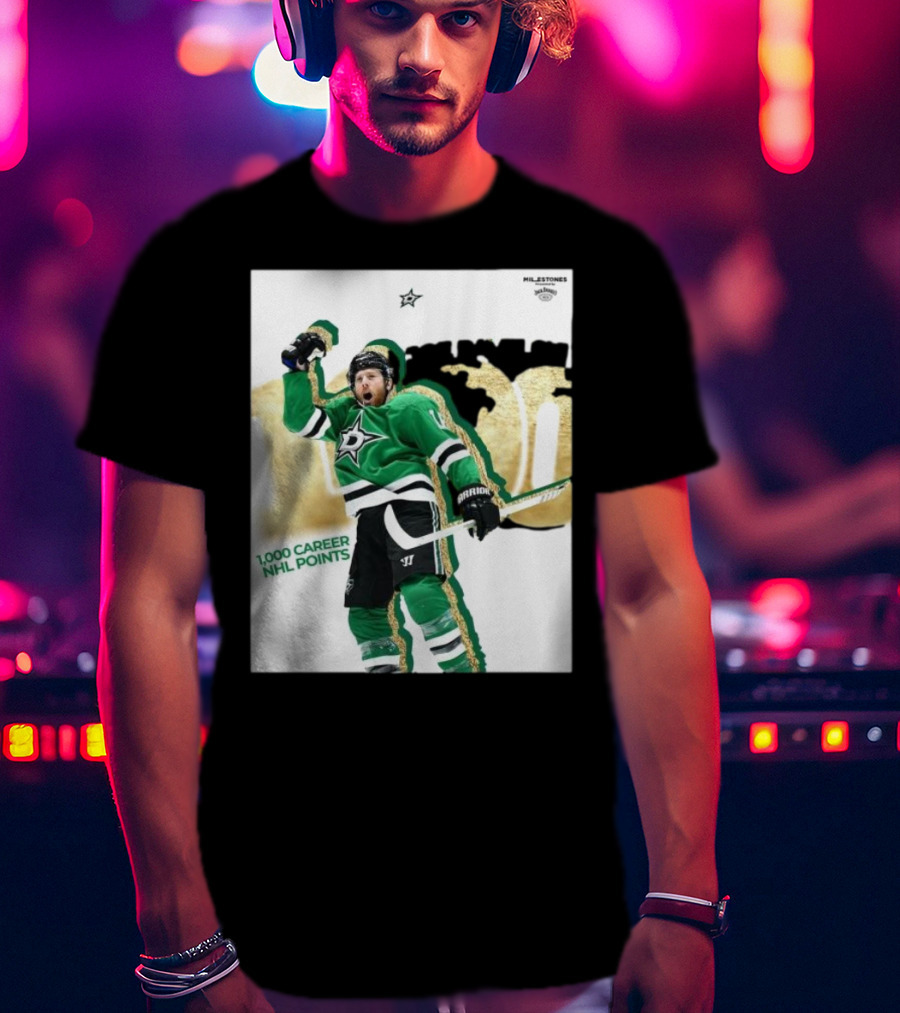 Milestones Joe Pavelski 1000 Career NHL Points Stars T-Shirt