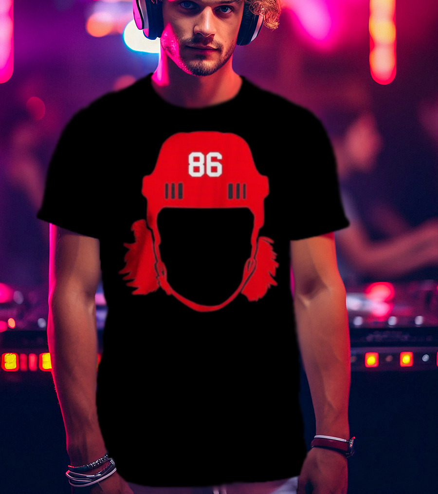 Spittin Chiclets 86 New Jersey Devils Hockey Helmet T-Shirt
