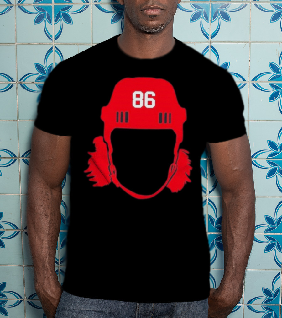 Spittin Chiclets 86 New Jersey Devils Hockey Helmet T-Shirt