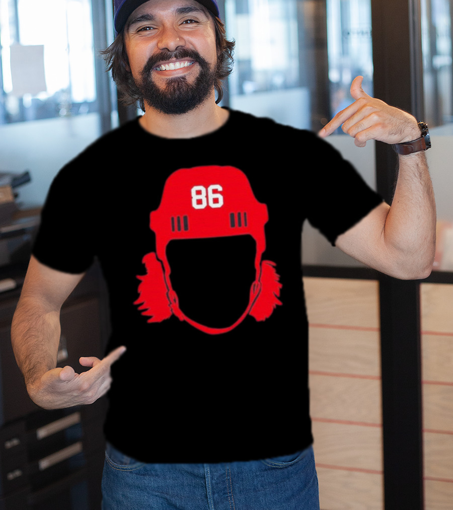 Spittin Chiclets 86 New Jersey Devils Hockey Helmet T-Shirt