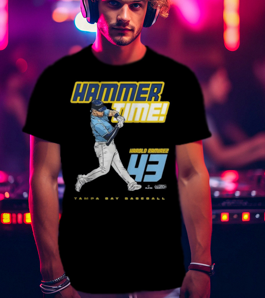 Hammer Time Harold Ramirez 43 Tampa Bay Baseball T-Shirt