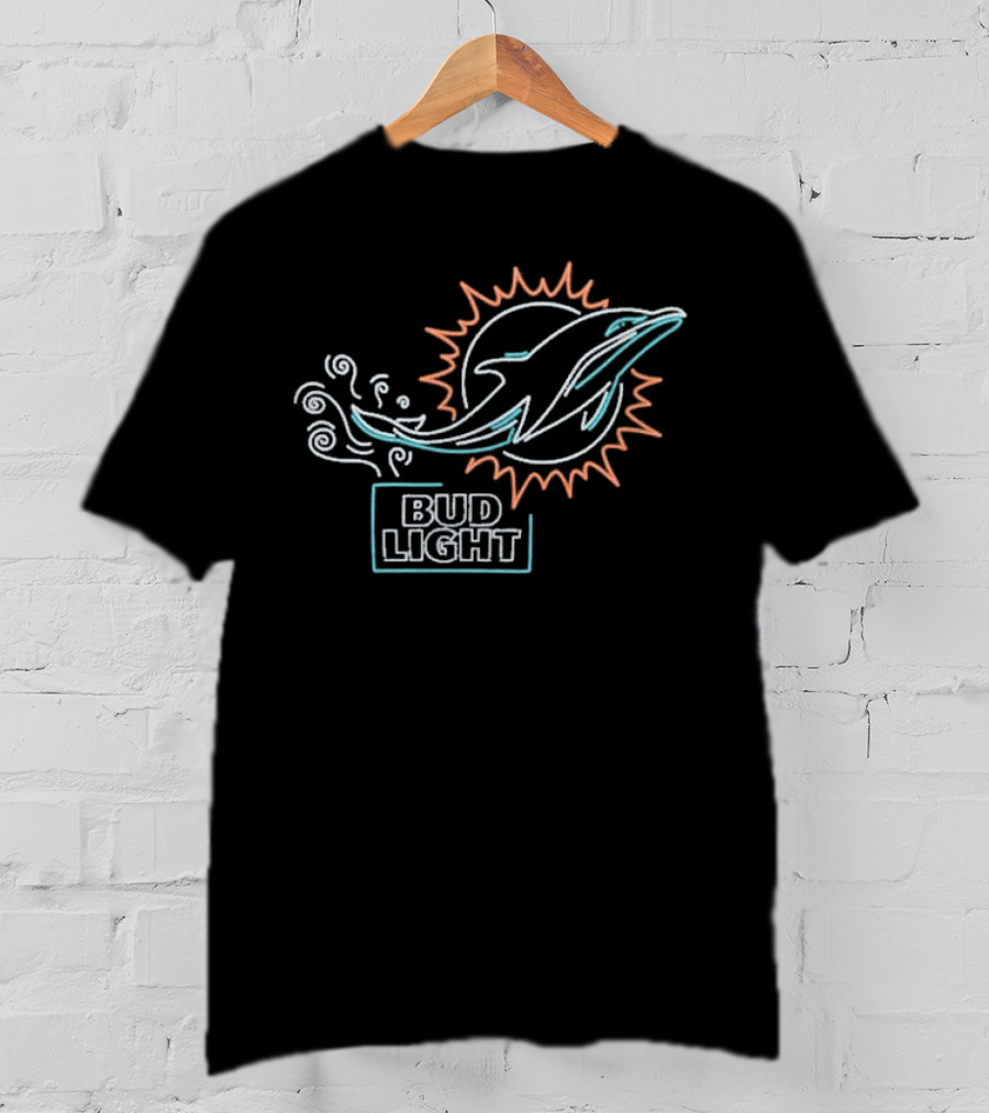 Bud Light NFL Miami Dolphins Sun And Dolphin T-Shirt