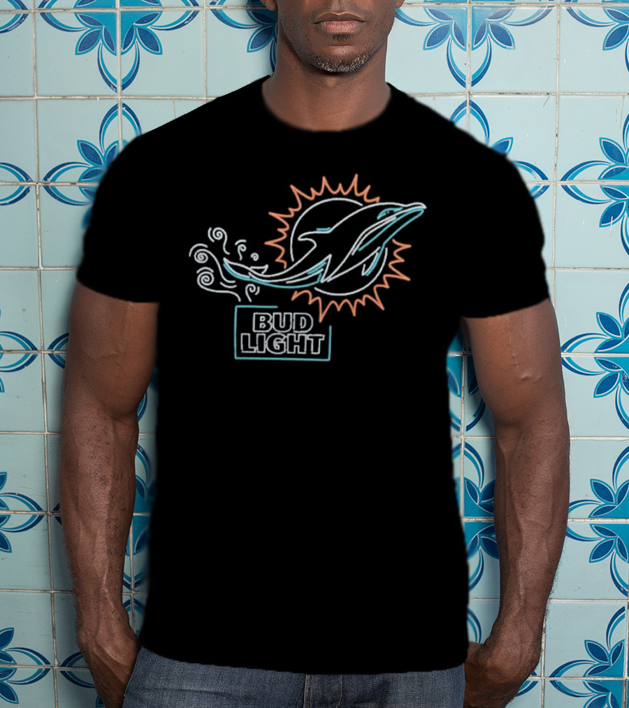 Bud Light NFL Miami Dolphins Sun And Dolphin T-Shirt