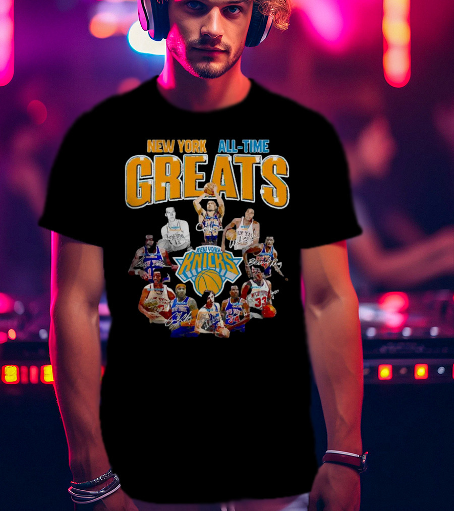 New York Knicks All-Time Greats Signatures T-Shirt