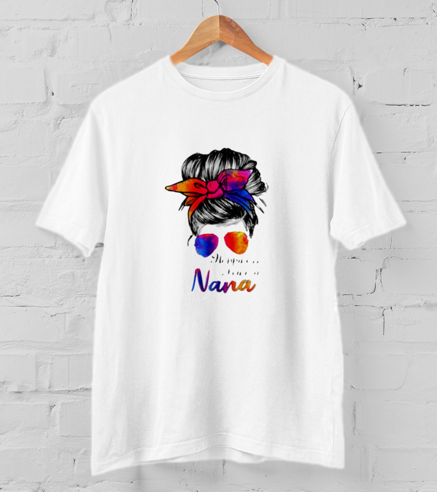 Happiness Is Being A Nana Colorful Bandana And Sunglasses T-Shirt