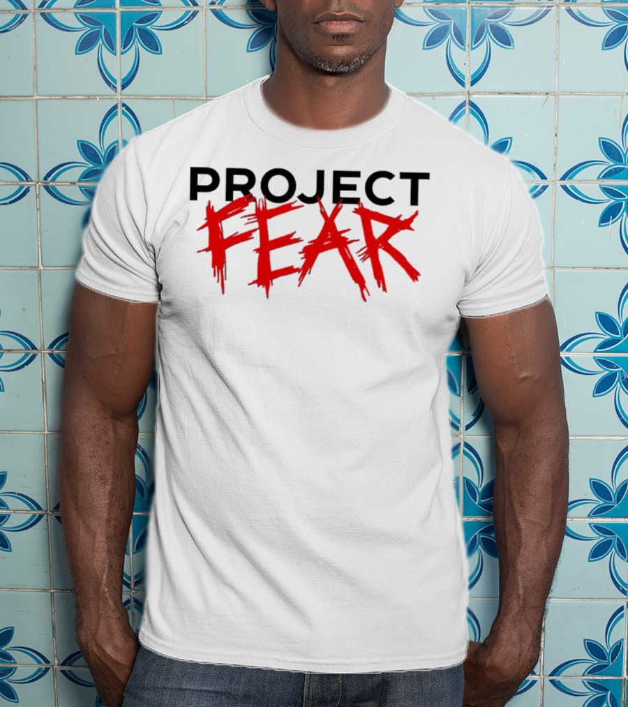 PROJECT FEAR Text Red Brush Stroke T-Shirt