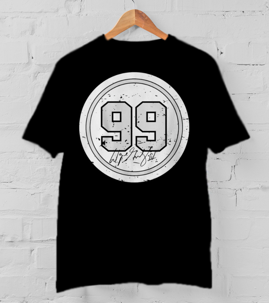 Wayne Gretzky No. 99 Circle Signature Los Angeles T-Shirt